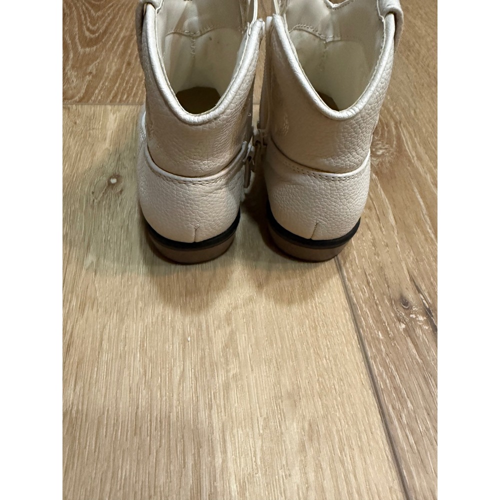 Cat & Jack Toddler Girls White Western Cowboy Boots Side Zip Size 7 - Picture 3 of 6